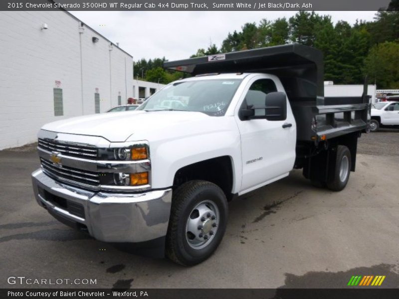 Front 3/4 View of 2015 Silverado 3500HD WT Regular Cab 4x4 Dump Truck