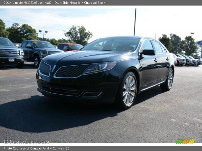 Dark Side Metallic / Charcoal Black 2014 Lincoln MKS EcoBoost AWD