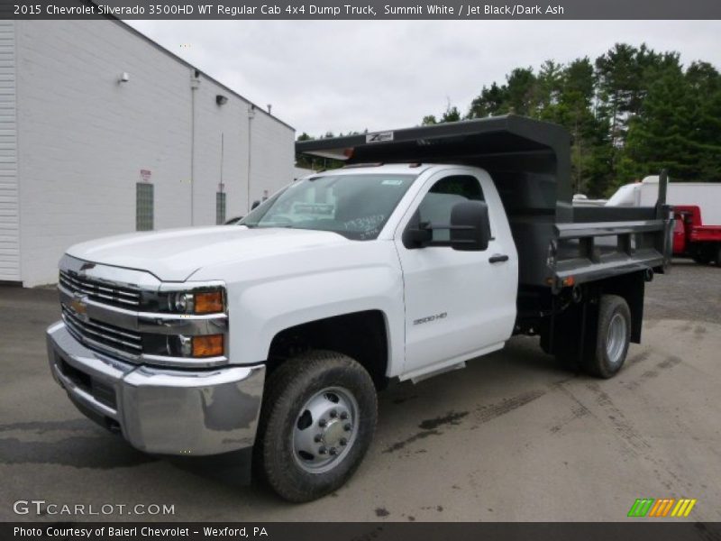 Summit White / Jet Black/Dark Ash 2015 Chevrolet Silverado 3500HD WT Regular Cab 4x4 Dump Truck