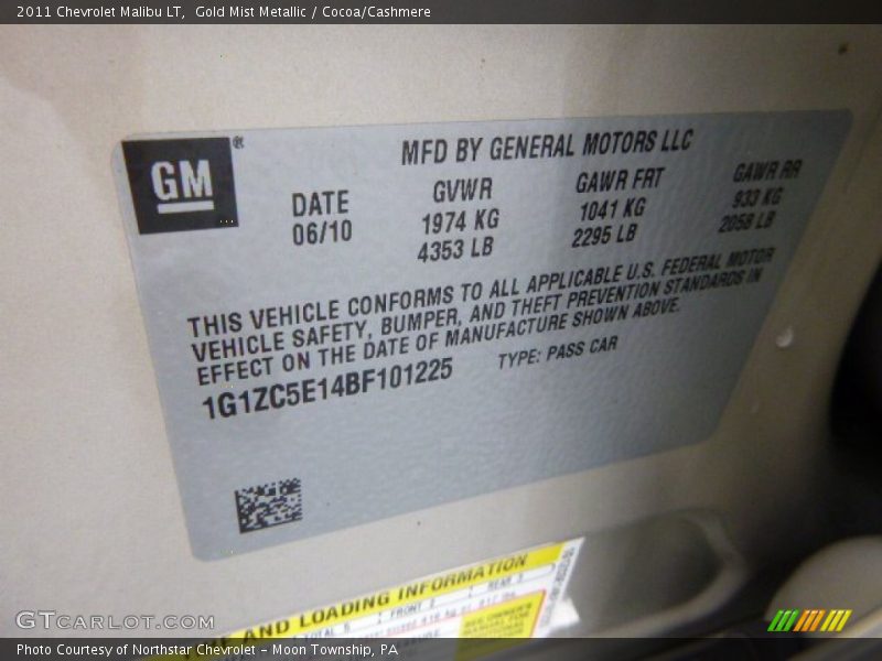 Gold Mist Metallic / Cocoa/Cashmere 2011 Chevrolet Malibu LT