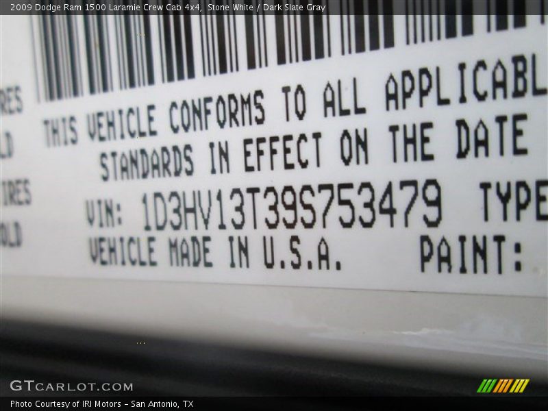 Stone White / Dark Slate Gray 2009 Dodge Ram 1500 Laramie Crew Cab 4x4