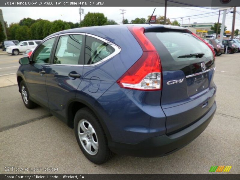 Twilight Blue Metallic / Gray 2014 Honda CR-V LX AWD