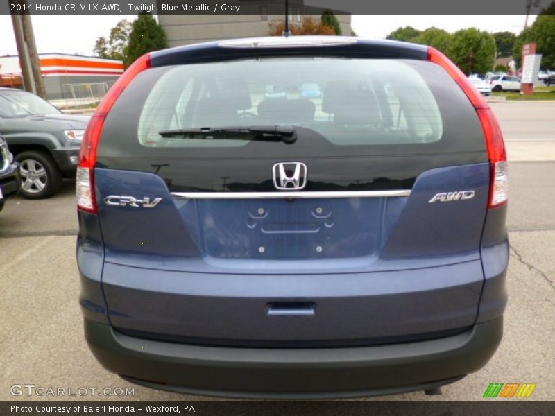 Twilight Blue Metallic / Gray 2014 Honda CR-V LX AWD