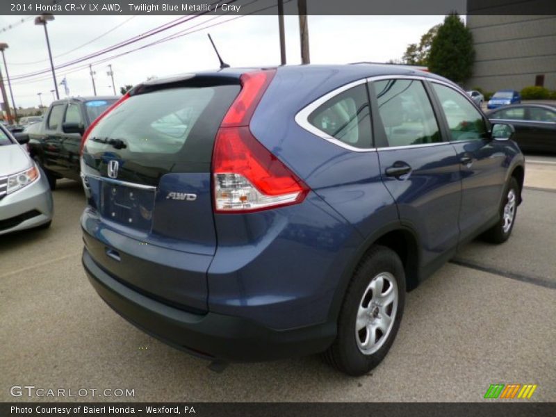 Twilight Blue Metallic / Gray 2014 Honda CR-V LX AWD