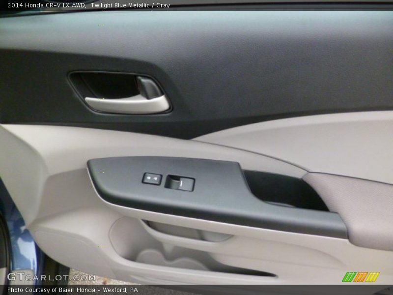 Twilight Blue Metallic / Gray 2014 Honda CR-V LX AWD