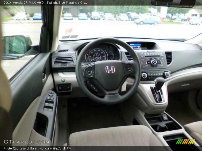 Twilight Blue Metallic / Gray 2014 Honda CR-V LX AWD