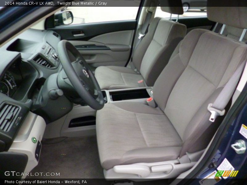 Twilight Blue Metallic / Gray 2014 Honda CR-V LX AWD
