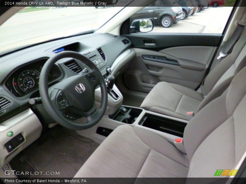 Twilight Blue Metallic / Gray 2014 Honda CR-V LX AWD
