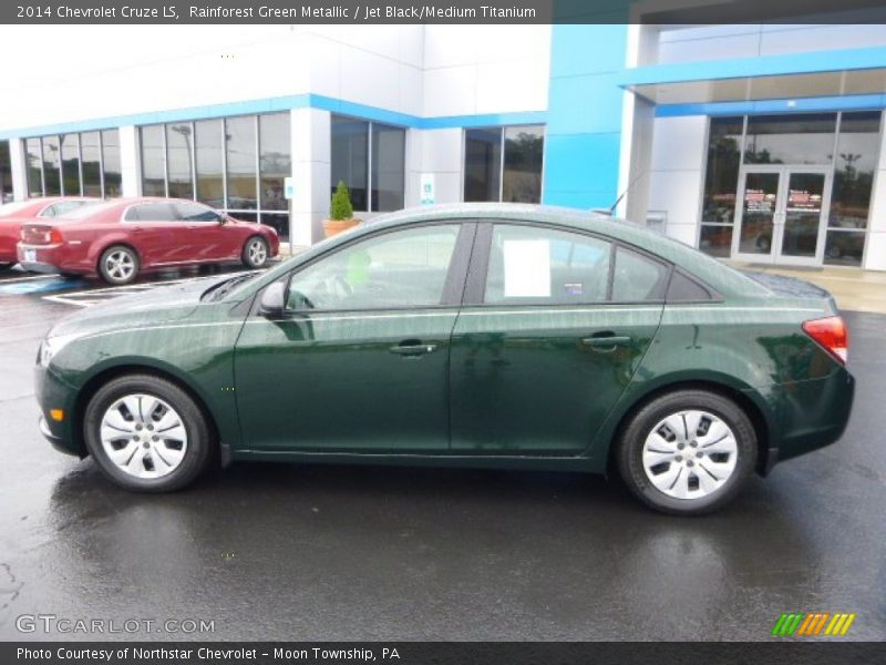 Rainforest Green Metallic / Jet Black/Medium Titanium 2014 Chevrolet Cruze LS