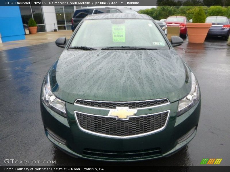 Rainforest Green Metallic / Jet Black/Medium Titanium 2014 Chevrolet Cruze LS