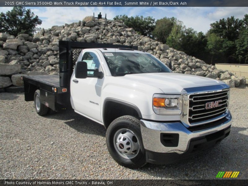 Summit White / Jet Black/Dark Ash 2015 GMC Sierra 3500HD Work Truck Regular Cab 4x4 Flat Bed