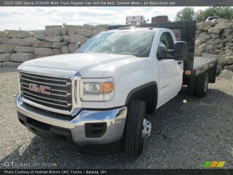 Summit White / Jet Black/Dark Ash 2015 GMC Sierra 3500HD Work Truck Regular Cab 4x4 Flat Bed
