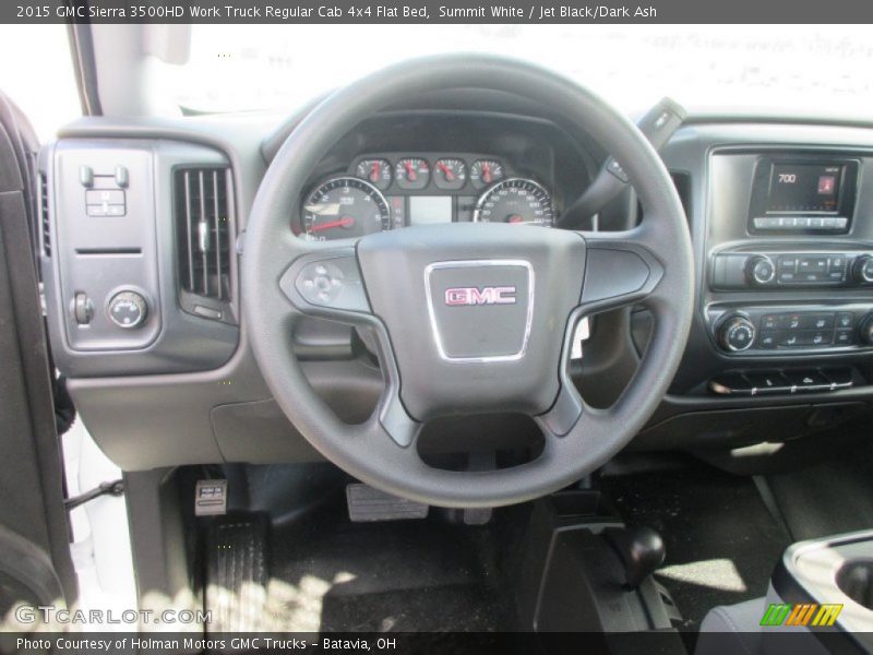 Summit White / Jet Black/Dark Ash 2015 GMC Sierra 3500HD Work Truck Regular Cab 4x4 Flat Bed