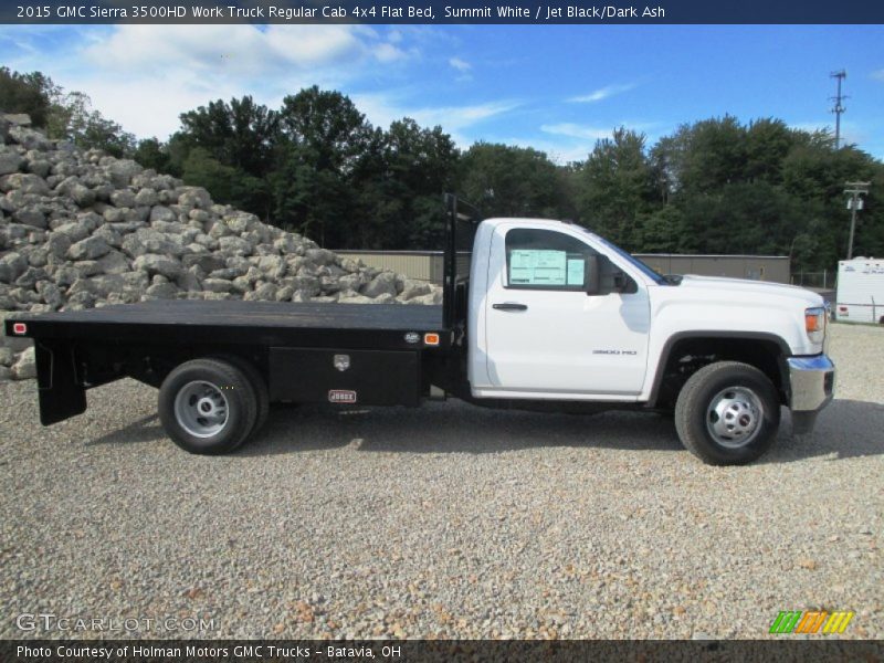 Summit White / Jet Black/Dark Ash 2015 GMC Sierra 3500HD Work Truck Regular Cab 4x4 Flat Bed