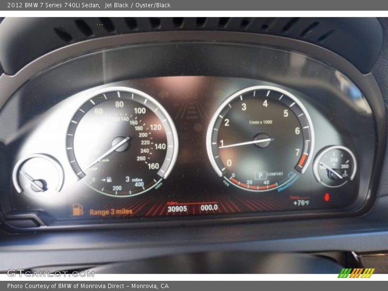 Jet Black / Oyster/Black 2012 BMW 7 Series 740Li Sedan