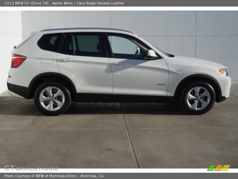 Alpine White / Sand Beige Nevada Leather 2011 BMW X3 xDrive 28i