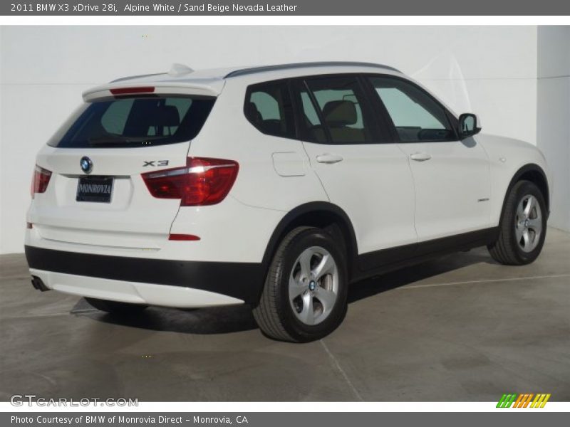 Alpine White / Sand Beige Nevada Leather 2011 BMW X3 xDrive 28i
