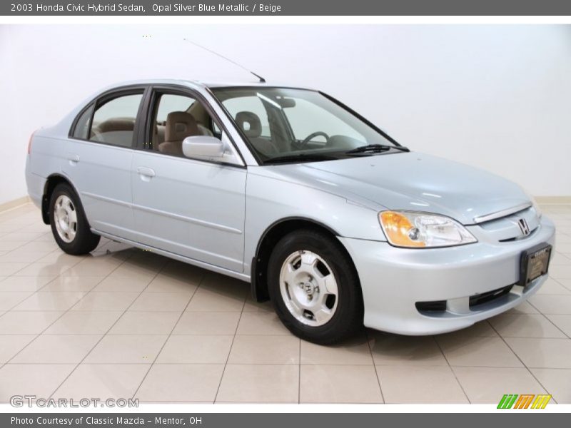 Opal Silver Blue Metallic / Beige 2003 Honda Civic Hybrid Sedan