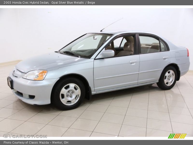 Opal Silver Blue Metallic / Beige 2003 Honda Civic Hybrid Sedan