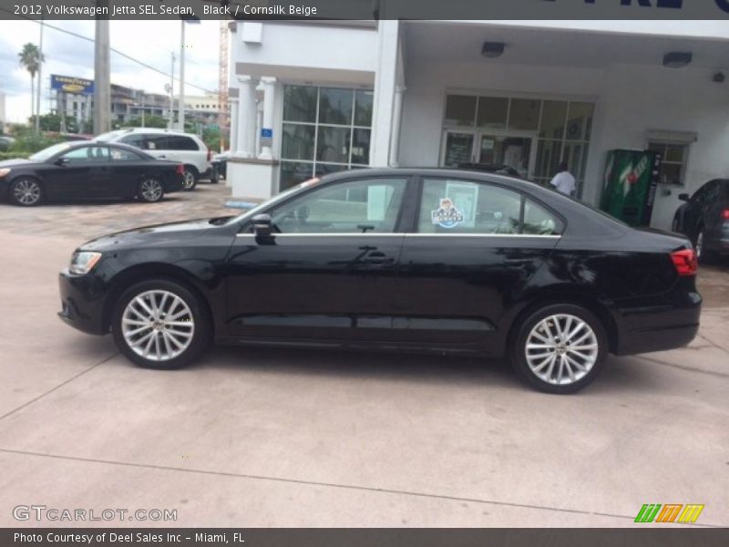 Black / Cornsilk Beige 2012 Volkswagen Jetta SEL Sedan