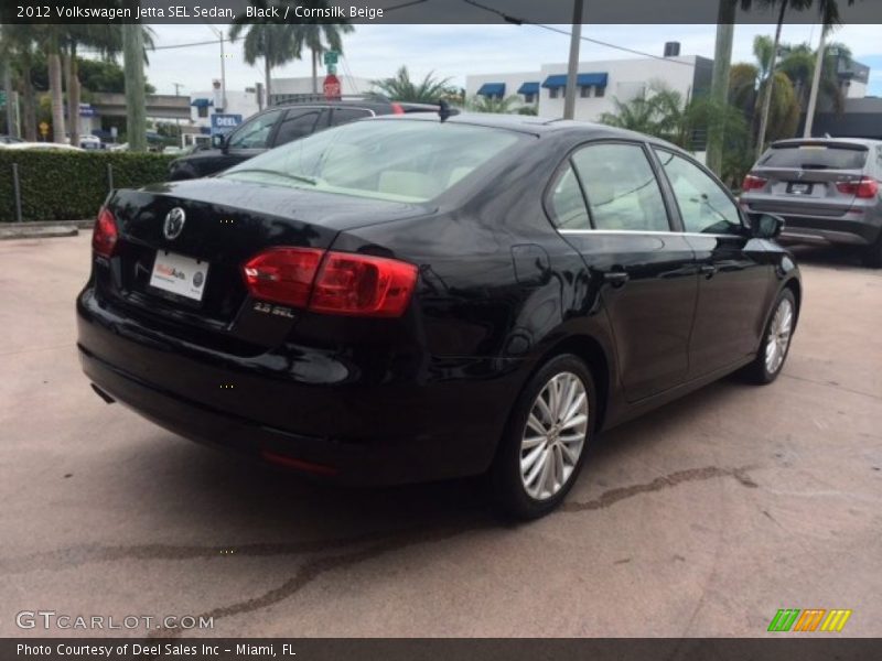 Black / Cornsilk Beige 2012 Volkswagen Jetta SEL Sedan