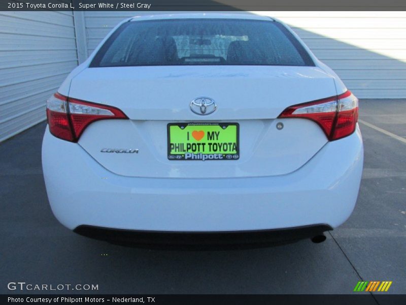 Super White / Steel Gray 2015 Toyota Corolla L