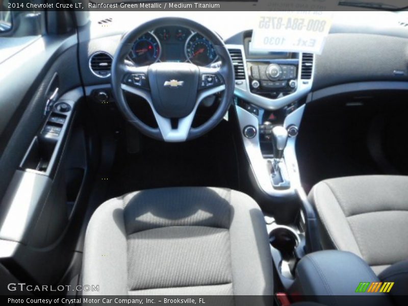 Rainforest Green Metallic / Medium Titanium 2014 Chevrolet Cruze LT