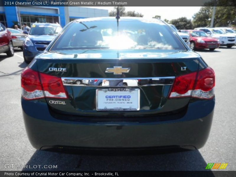 Rainforest Green Metallic / Medium Titanium 2014 Chevrolet Cruze LT