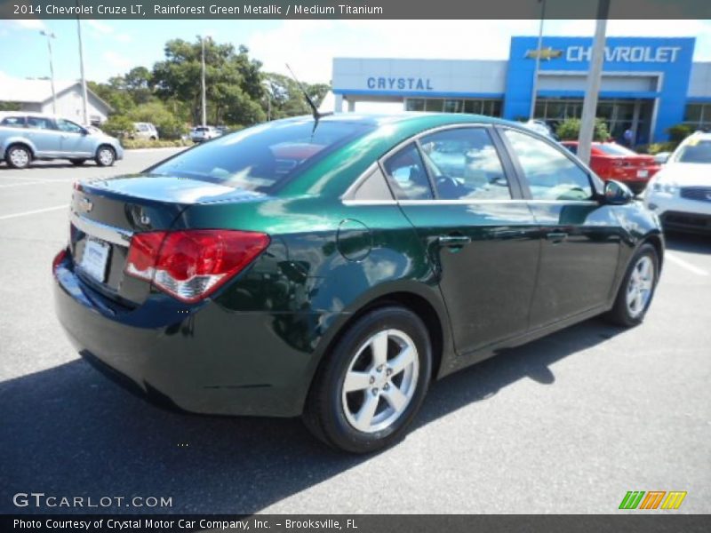 Rainforest Green Metallic / Medium Titanium 2014 Chevrolet Cruze LT