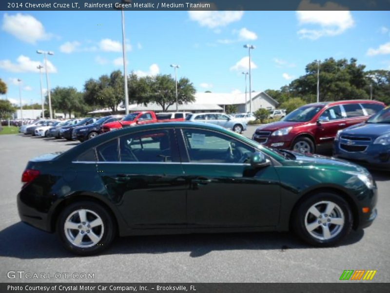 Rainforest Green Metallic / Medium Titanium 2014 Chevrolet Cruze LT