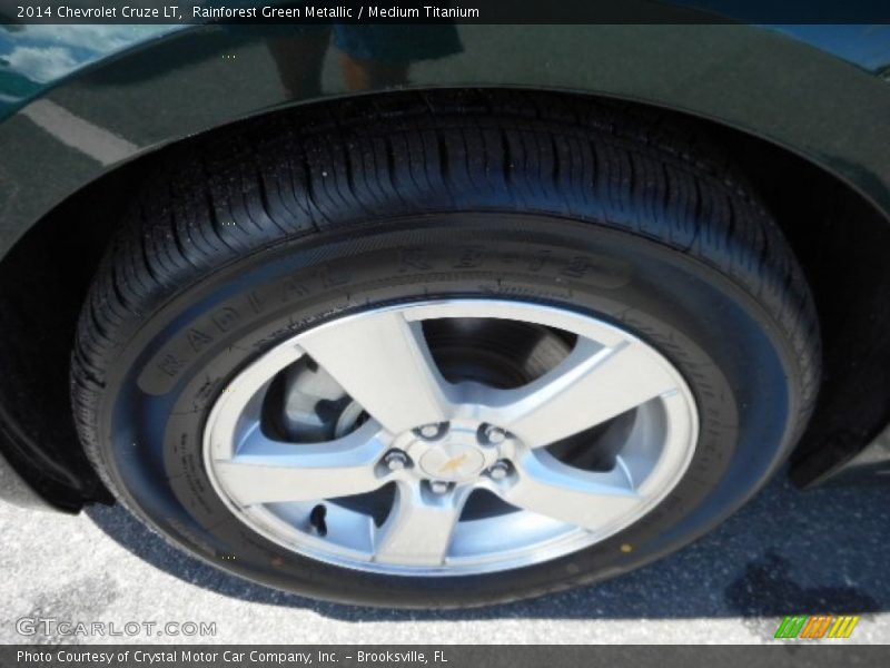 Rainforest Green Metallic / Medium Titanium 2014 Chevrolet Cruze LT
