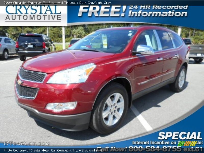 Red Jewel Tintcoat / Dark Gray/Light Gray 2009 Chevrolet Traverse LT
