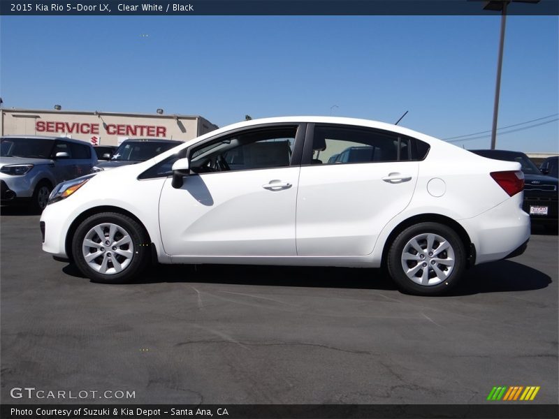 Clear White / Black 2015 Kia Rio 5-Door LX