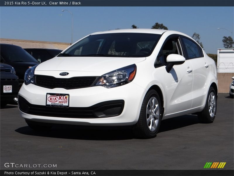Clear White / Black 2015 Kia Rio 5-Door LX