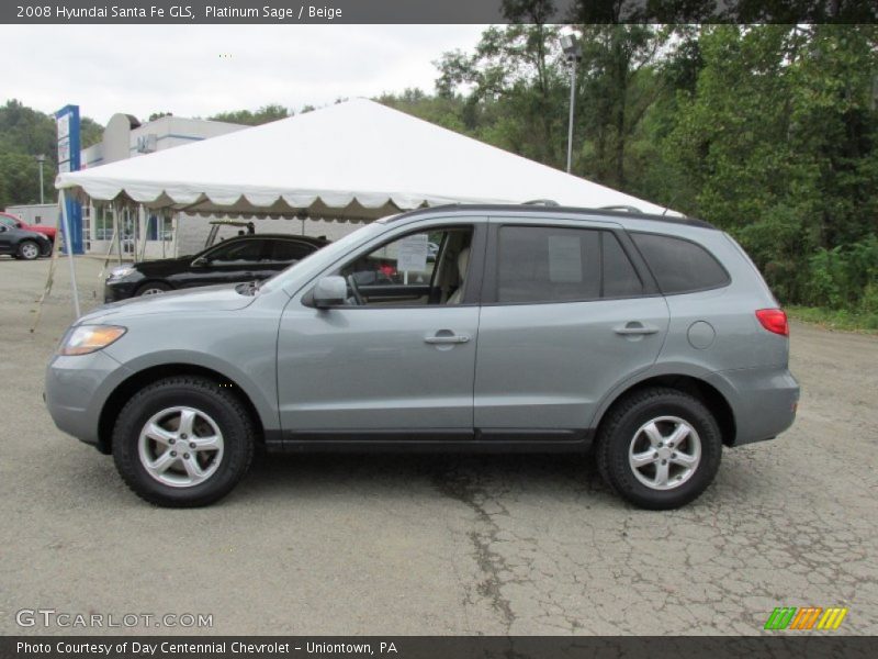Platinum Sage / Beige 2008 Hyundai Santa Fe GLS