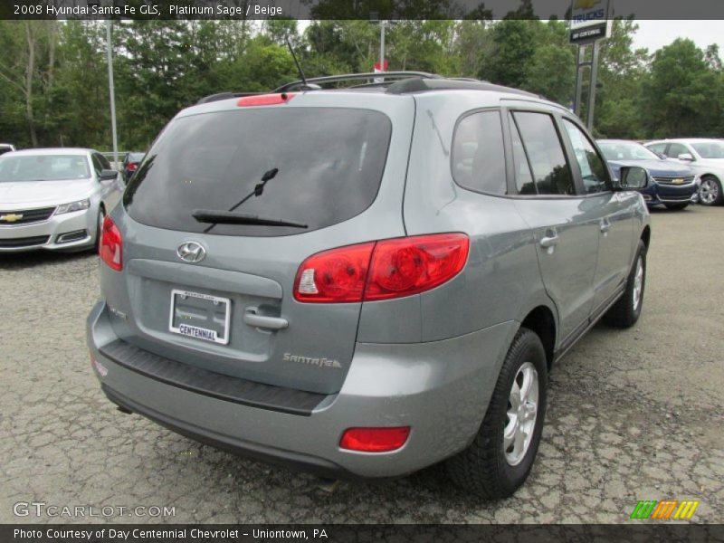 Platinum Sage / Beige 2008 Hyundai Santa Fe GLS