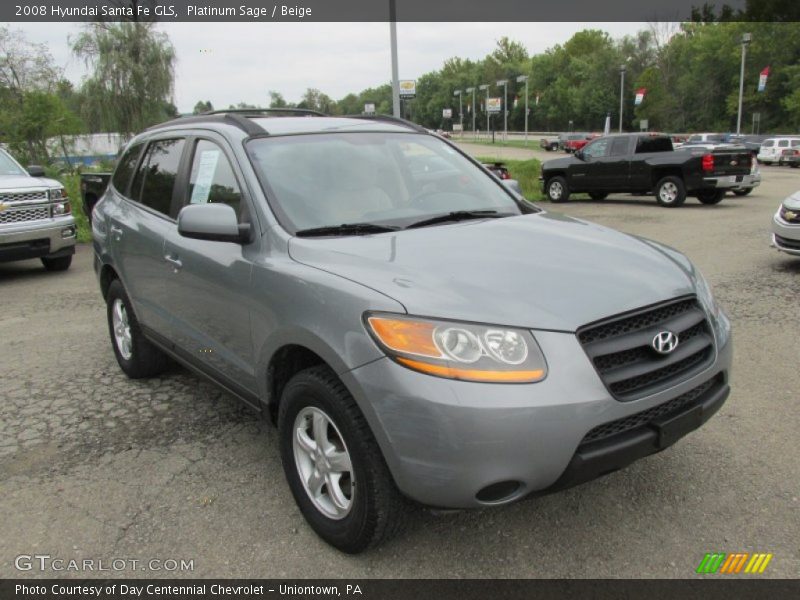 Platinum Sage / Beige 2008 Hyundai Santa Fe GLS