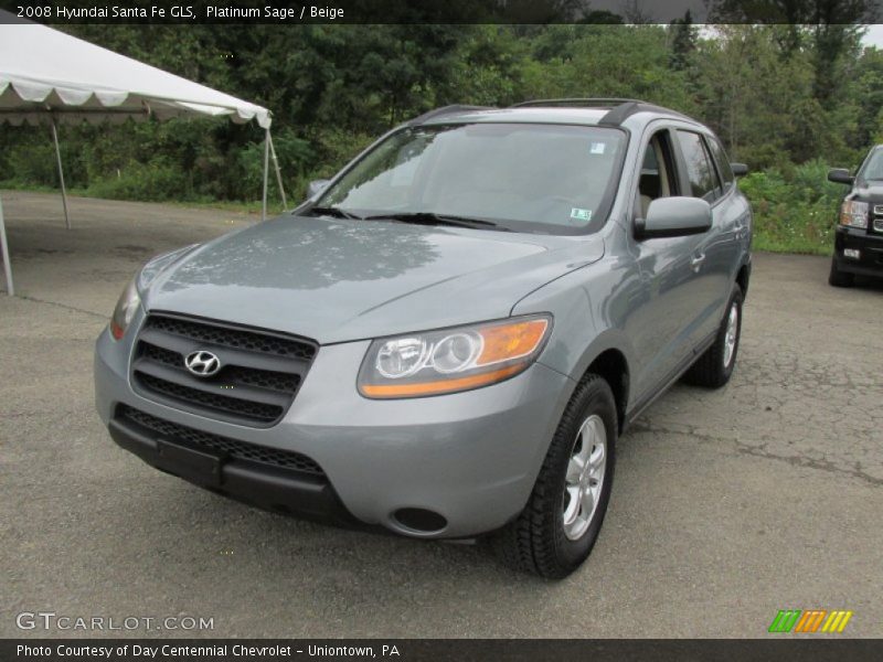 Platinum Sage / Beige 2008 Hyundai Santa Fe GLS