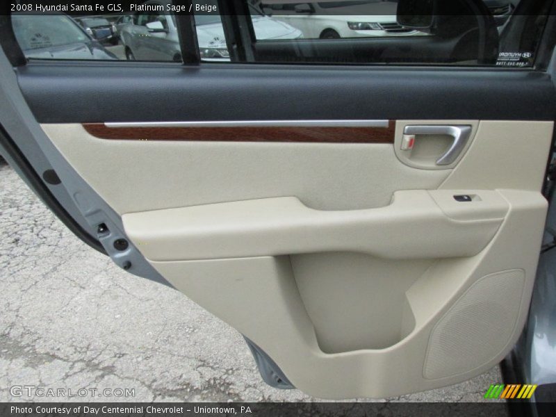 Platinum Sage / Beige 2008 Hyundai Santa Fe GLS