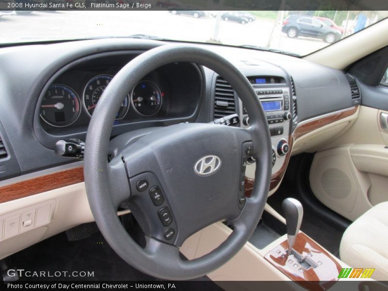 Platinum Sage / Beige 2008 Hyundai Santa Fe GLS