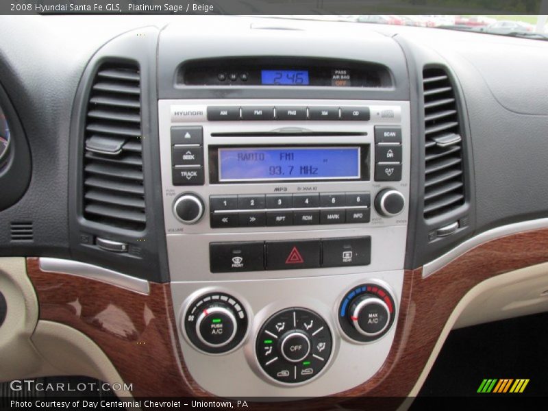 Platinum Sage / Beige 2008 Hyundai Santa Fe GLS