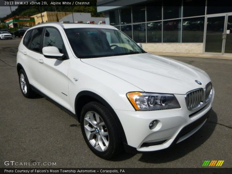 Alpine White / Chestnut 2013 BMW X3 xDrive 28i