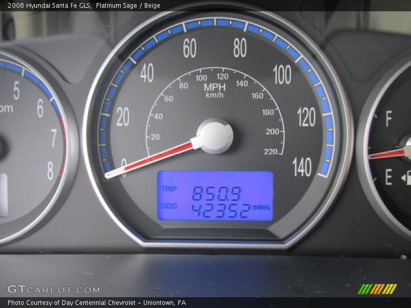 Platinum Sage / Beige 2008 Hyundai Santa Fe GLS