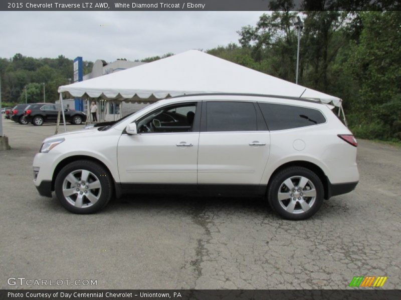 White Diamond Tricoat / Ebony 2015 Chevrolet Traverse LTZ AWD