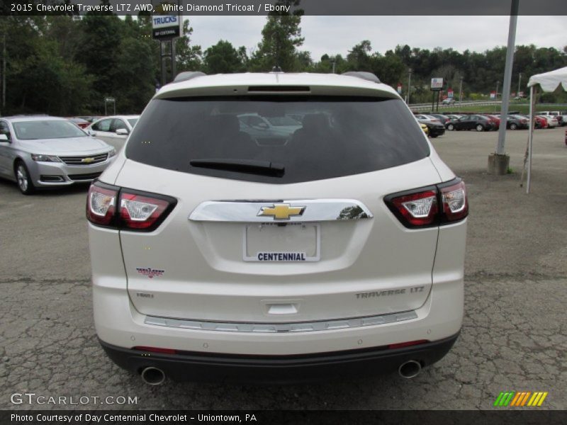 White Diamond Tricoat / Ebony 2015 Chevrolet Traverse LTZ AWD