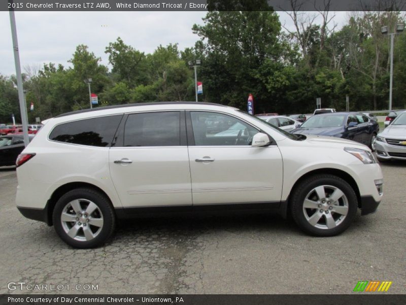 White Diamond Tricoat / Ebony 2015 Chevrolet Traverse LTZ AWD