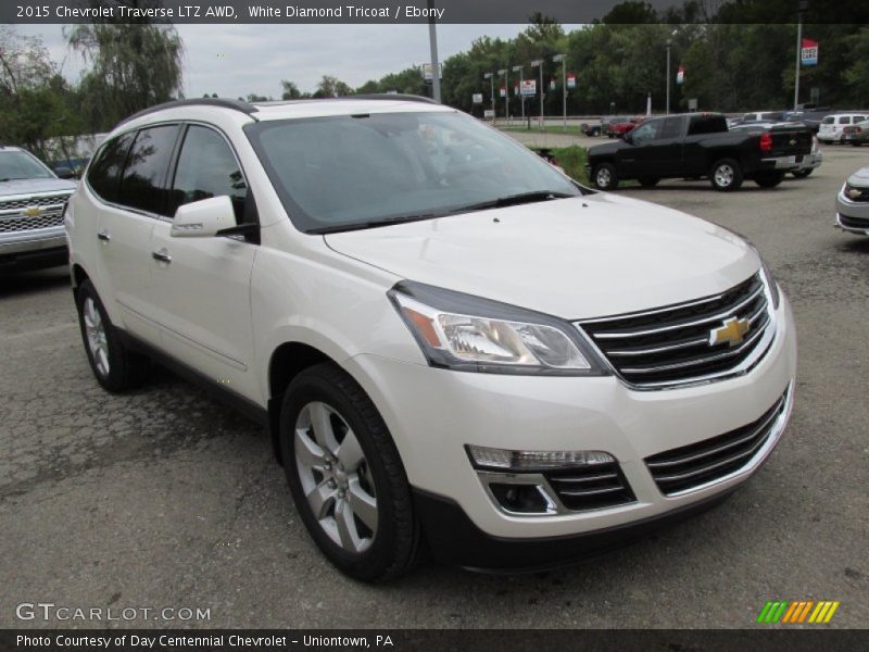 White Diamond Tricoat / Ebony 2015 Chevrolet Traverse LTZ AWD