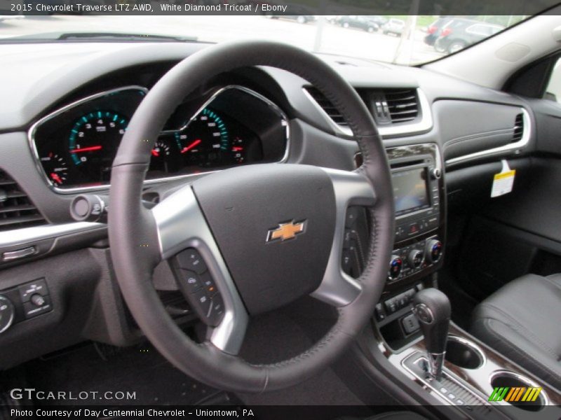 White Diamond Tricoat / Ebony 2015 Chevrolet Traverse LTZ AWD
