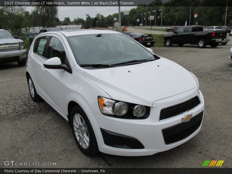 Summit White / Jet Black/Dark Titanium 2015 Chevrolet Sonic LT Hatchback