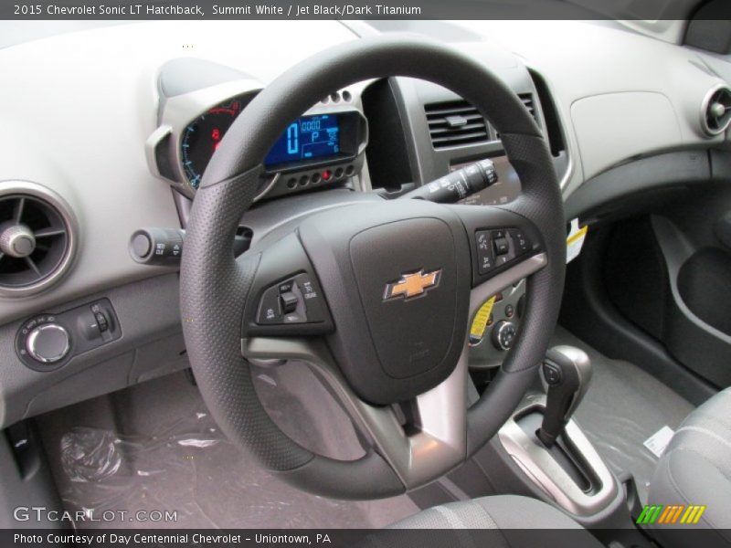 Summit White / Jet Black/Dark Titanium 2015 Chevrolet Sonic LT Hatchback